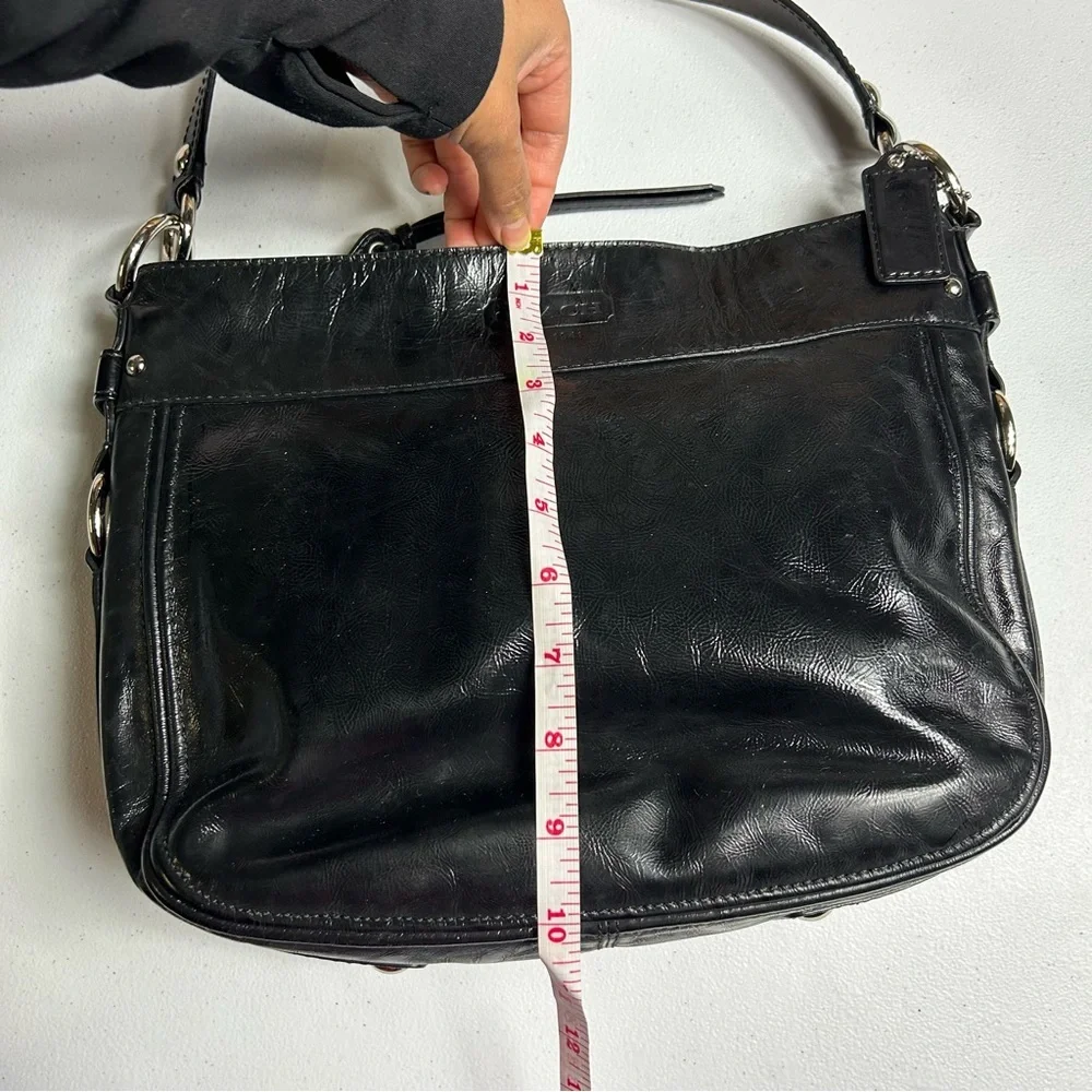 Vintage Coach Zoe Black Leather Shoulder Bag Purse | Model: F1082-F15478 - Picture 8 of 16